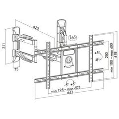 Logilink BP0047 TV Wall mount, 37-70.  цена и информация | Кронштейны и крепления для телевизоров | 220.lv