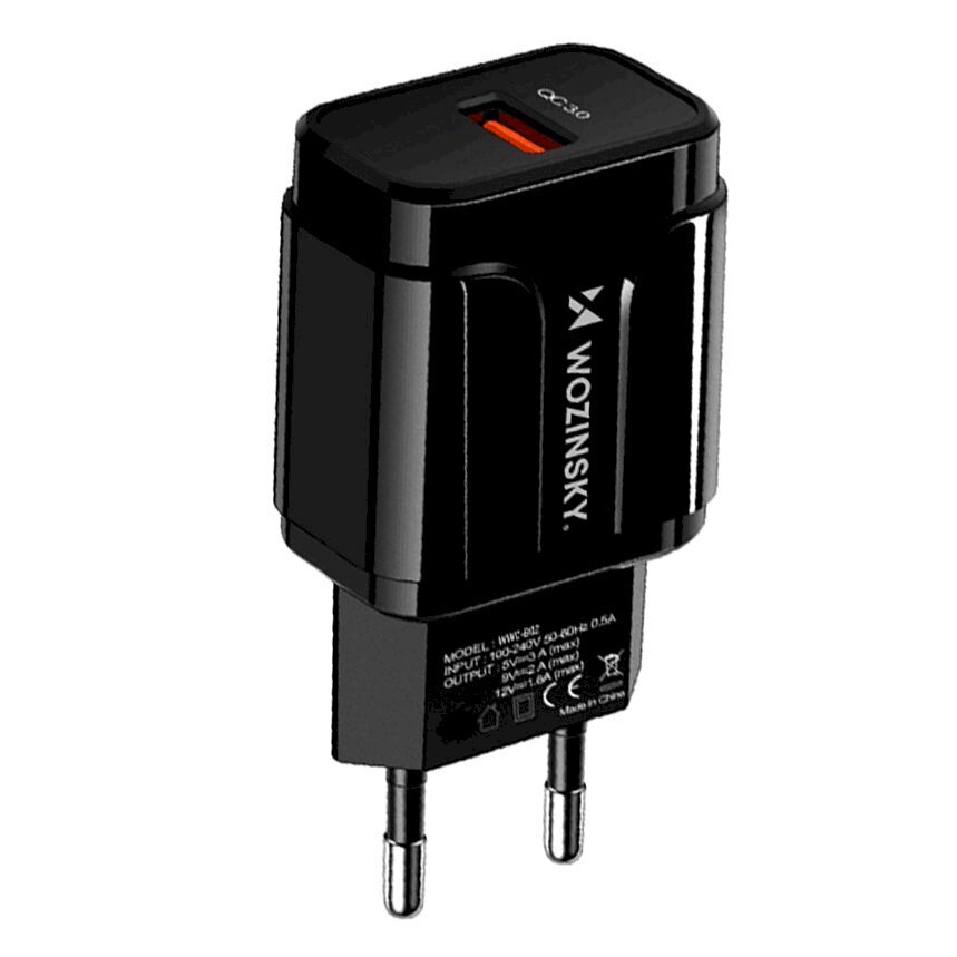 Wozinsky USB 3A Quick Charge travel wall charger WWC-B02 cena un informācija | Lādētāji un adapteri | 220.lv