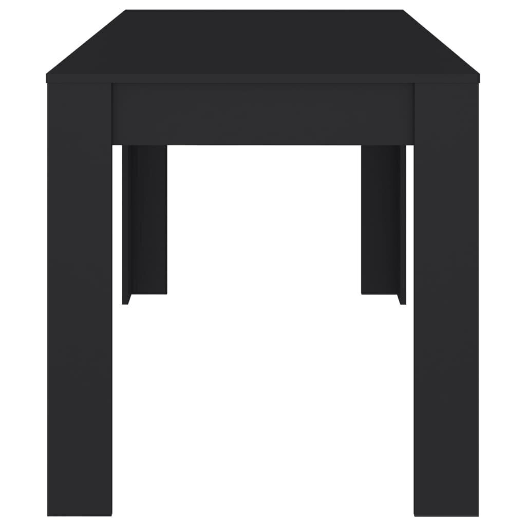 Virtuves galds, 140x74,5x76 cm, melns cena un informācija | Virtuves galdi, ēdamgaldi | 220.lv