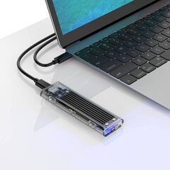 Enclosure SDD M.2 Orico, NVME, USB-C 3.1 Gen.2, 10Gbps (black) цена и информация | Адаптеры и USB разветвители | 220.lv