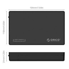 Корпус для жесткого диска Orico 2,5 / 3,5 дюйма, USB-C цена и информация | Охлаждающие подставки и другие принадлежности | 220.lv
