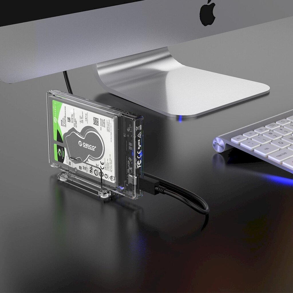 Orico 2,5" external HDD enclosure with stand, USB-C 3.1 + cable (USB 3.0 to USB-C) cena un informācija | Adapteri un USB centrmezgli | 220.lv