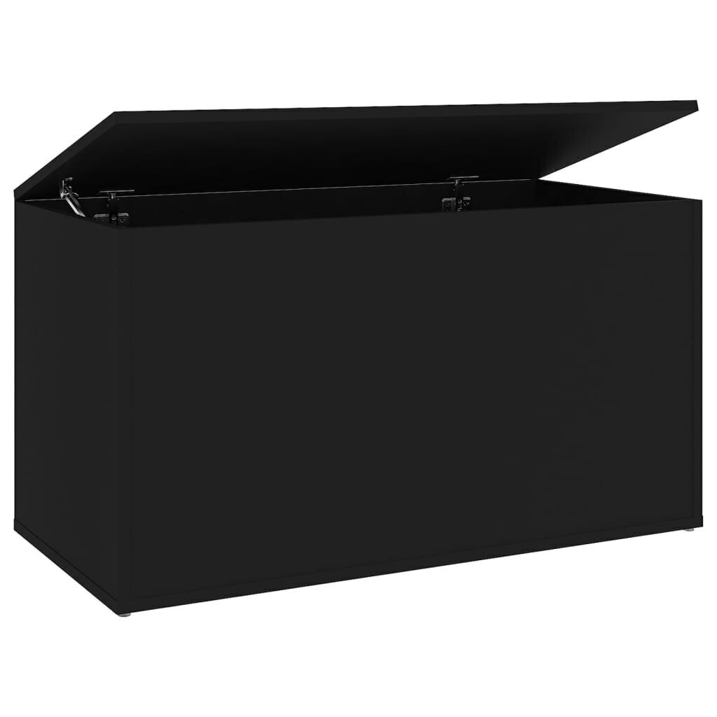 Uzglabāšanas kaste, melna, 84x42x46 cm cena un informācija | Veļas grozi un mantu uzglabāšanas kastes | 220.lv