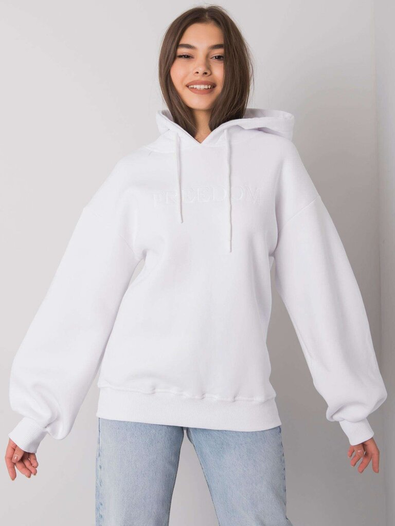 RUE PARIS Sieviešu džemperis ar baltu kokvilnu ar kapuci. cena un informācija | Jakas sievietēm | 220.lv