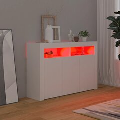 Sānu skapis ar LED apgaismojumu, balts, 115,5x30x75 cm цена и информация | Шкафчики в гостиную | 220.lv