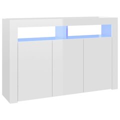 Sānu skapis ar LED apgaismojumu, balts, 115,5x30x75 cm цена и информация | Шкафчики в гостиную | 220.lv