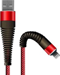 Кабель Fusion Fishbone USB-A - Lightning 30 Вт / 3А / 1,5 м красный цена и информация | Кабели для телефонов | 220.lv