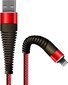 Fusion Fishbone USB-A uz Lightning kabelis 30W / 3A / 1,5m sarkans cena un informācija | Savienotājkabeļi | 220.lv