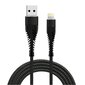 Fusion Fishbone USB-A uz Lightning kabelis 30W / 3A / 1,5m melns cena un informācija | Savienotājkabeļi | 220.lv