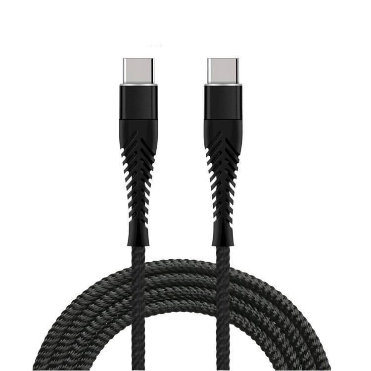 Fusion Fishbone USB-C uz USB-C kabelis 65W / 3A / 1,5m melns cena un informācija | Savienotājkabeļi | 220.lv