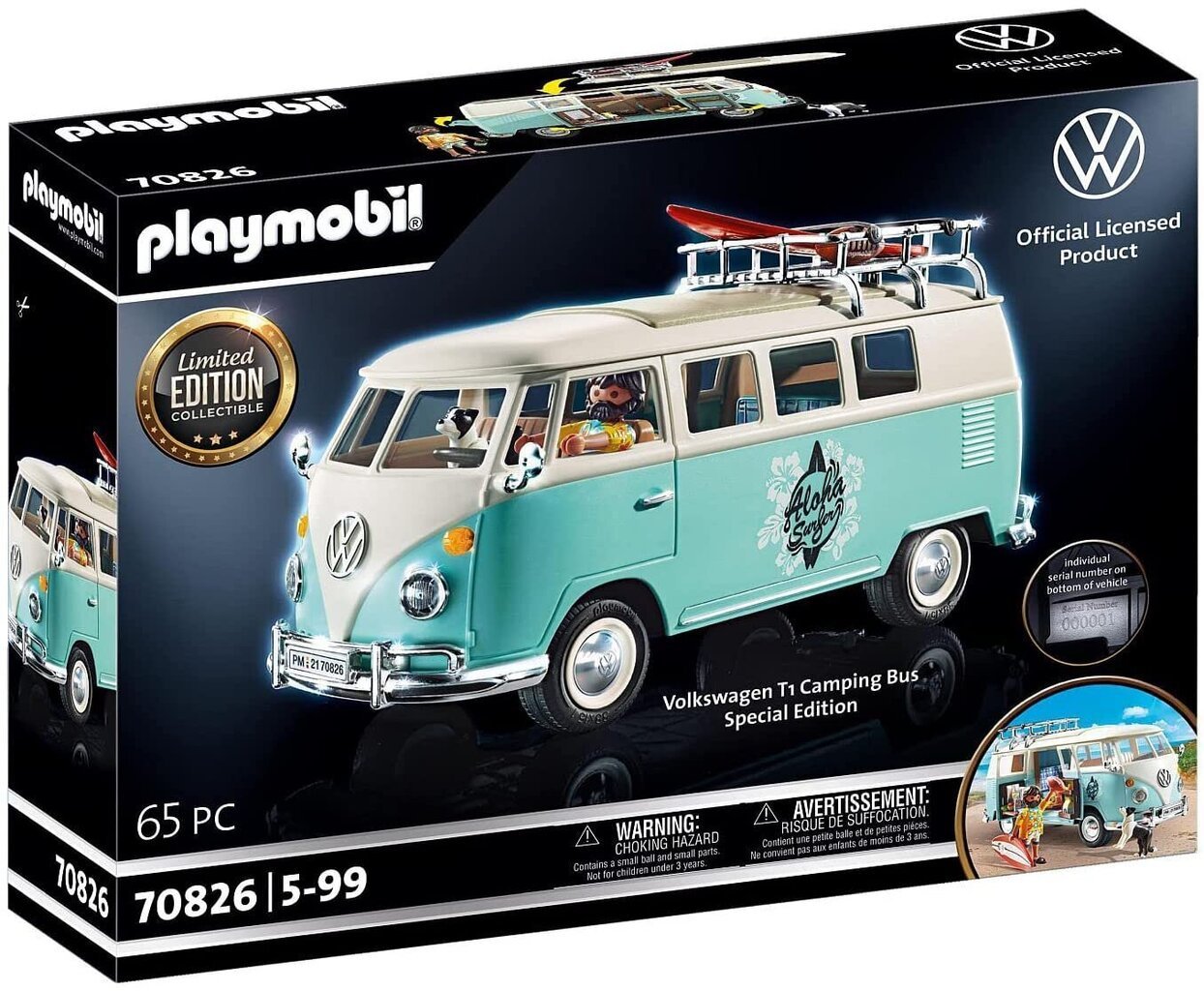 70826 PLAYMOBIL kempinga autobuss Volkswagen T1 - speciāls izlaidums cena un informācija | Konstruktori | 220.lv