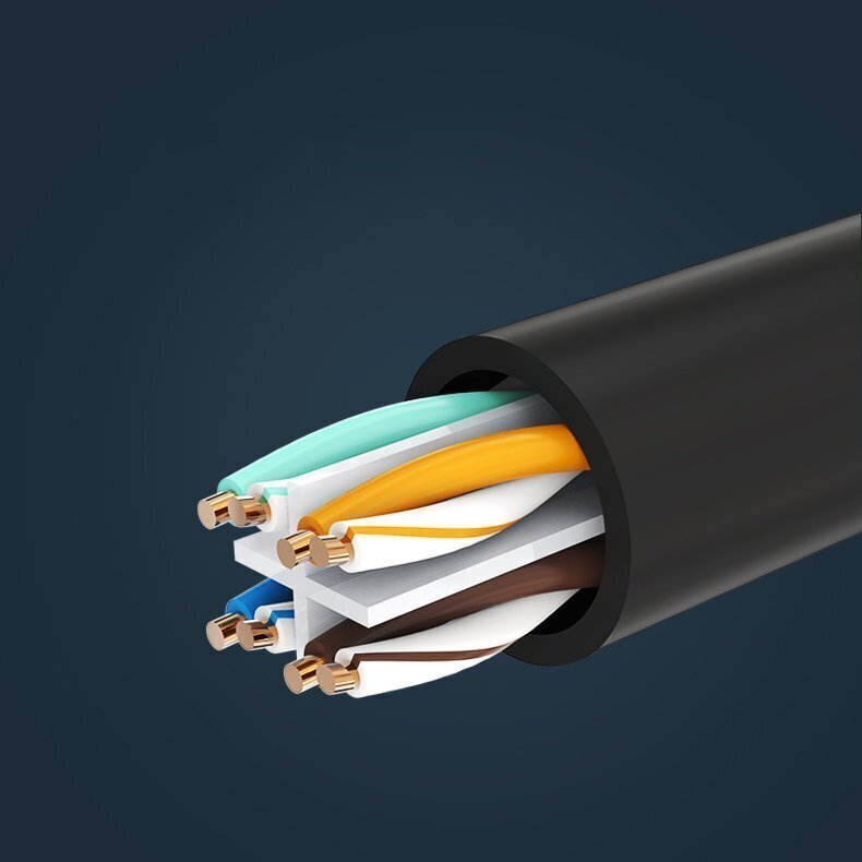Ugreen NW112 Cat 6 tīkla kabeļa pagarinājums, FTP, RJ45, 5 m, melns cena un informācija | Kabeļi un vadi | 220.lv