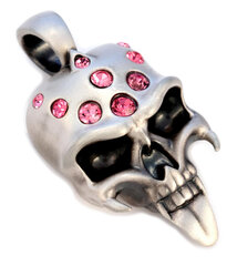 Bico "Crystal Strigoi" galvaskausa kulons ar rozā kristāliem (CR63 Pink) cena un informācija | Kaklarotas | 220.lv