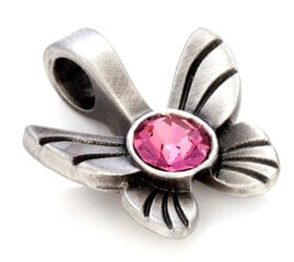 Bico "Butterfly Fleurette" kulons ar rozā kristāliem (MS10 Pink) cena un informācija | Kaklarotas | 220.lv