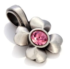 Bico "Clover" ziedu kulons ar rozā kristāliem (MS13 Pink) cena un informācija | Kaklarotas | 220.lv