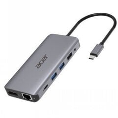 ACER 12-IN-1 TYPE-C DONGLE -> 2XUSB3.2, 2XUSB2.0, 2XHDMI, 1XDISPLAYPORT, TYPE C POWERDELIVERY, SD CARD READER, TF CARD READER, 1 cena un informācija | Acer Datortehnika | 220.lv