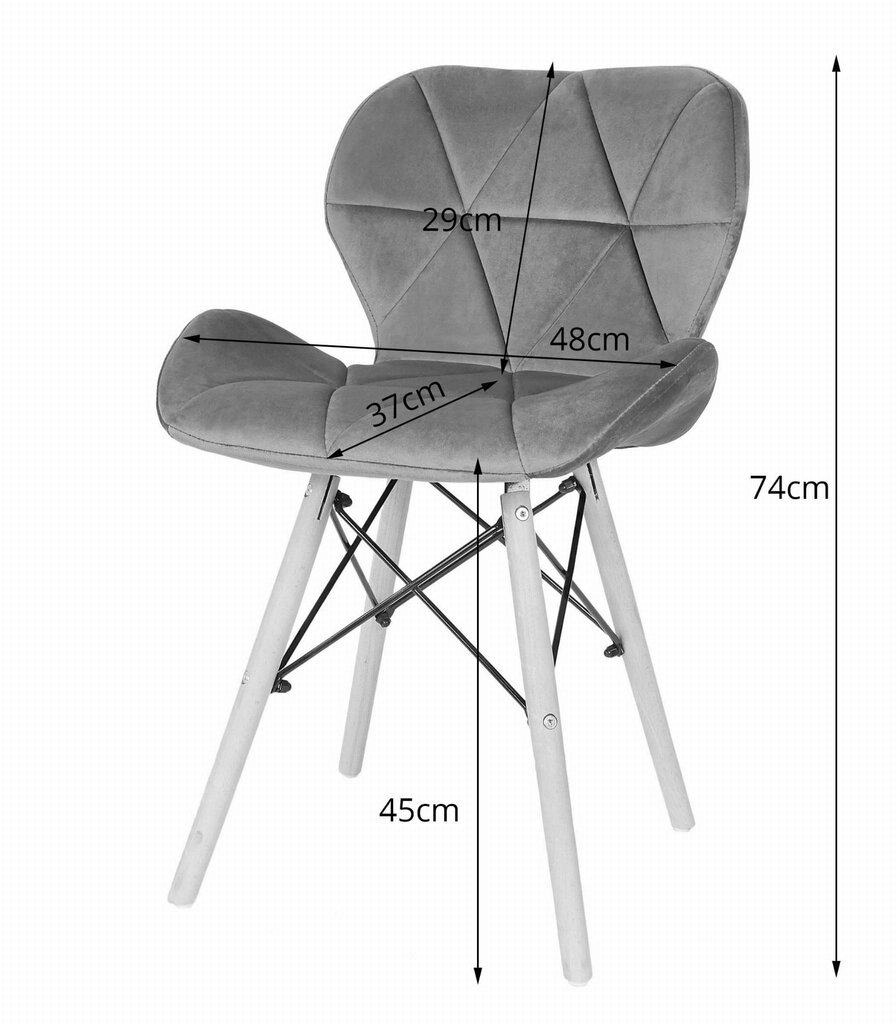 4 krēslu komplekts Lago, melns/brūns cena un informācija | Virtuves un ēdamistabas krēsli | 220.lv