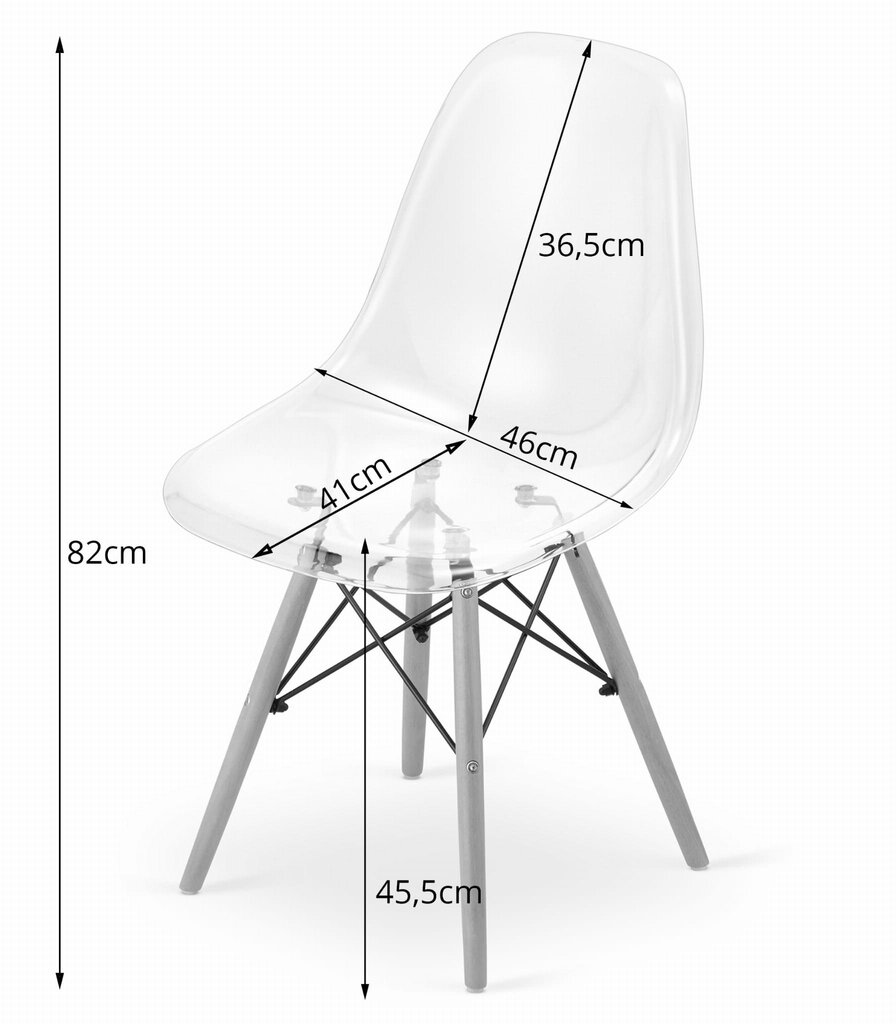4-u krēslu komplekts Osaka, balts/brūns cena un informācija | Virtuves un ēdamistabas krēsli | 220.lv