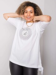 белая блузка больших размеров с аппликацией kitty цена и информация | Женские блузки, рубашки | 220.lv