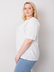 Balts plus izmēra kokvilnas t-krekls. White XL цена и информация | Женские блузки, рубашки | 220.lv