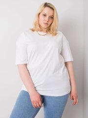 Balts plus izmēra kokvilnas t-krekls. White XL cena un informācija | Blūzes, sieviešu krekli | 220.lv