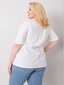Balts plus izmēra kokvilnas t-krekls. White XL cena un informācija | Blūzes, sieviešu krekli | 220.lv