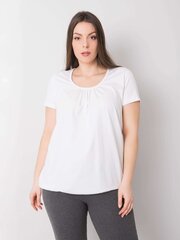 Plus izmēra balta kokvilnas blūze. White XXXL цена и информация | Женские блузки, рубашки | 220.lv