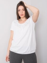Plus izmēra balta kokvilnas blūze. White XXXL цена и информация | Женские блузки, рубашки | 220.lv
