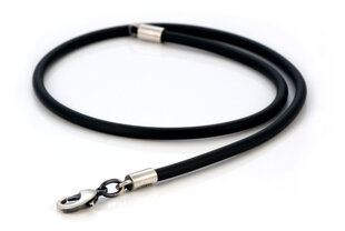 Bico 5mm melna gumijas kaklarota (CL11) cena un informācija | Vīriešu rotaslietas | 220.lv