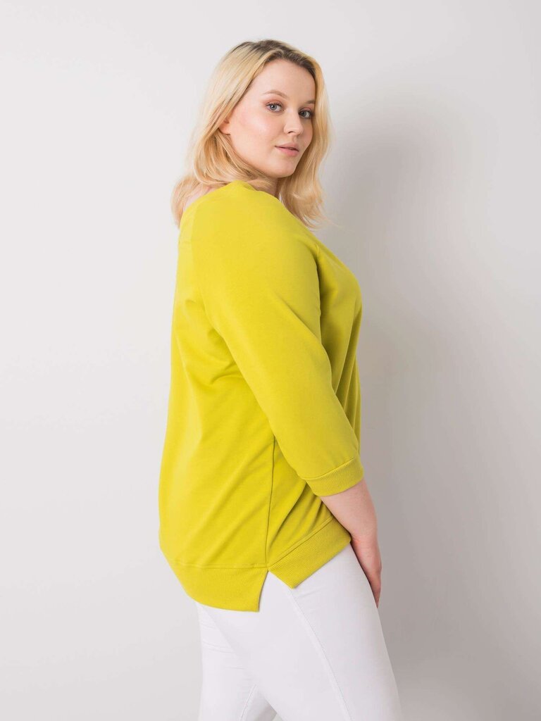 Gaiši zaļš plus izmēra kokvilnas sporta krekls. Bright green XXL cena un informācija | Jakas sievietēm | 220.lv
