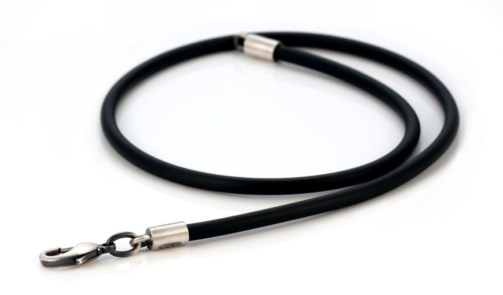 Bico 4mm melna gumijas kaklarota (CL5) цена и информация | Vīriešu rotaslietas | 220.lv