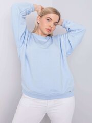 Gaiši zils plus izmēra sporta krekls bez kapuces. Light blue XL cena un informācija | Jakas sievietēm | 220.lv