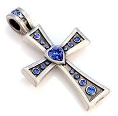 Bico "Corazon" krusta kulons ar ziliem kristāliem (CR42 zils) cena un informācija | Kaklarotas | 220.lv