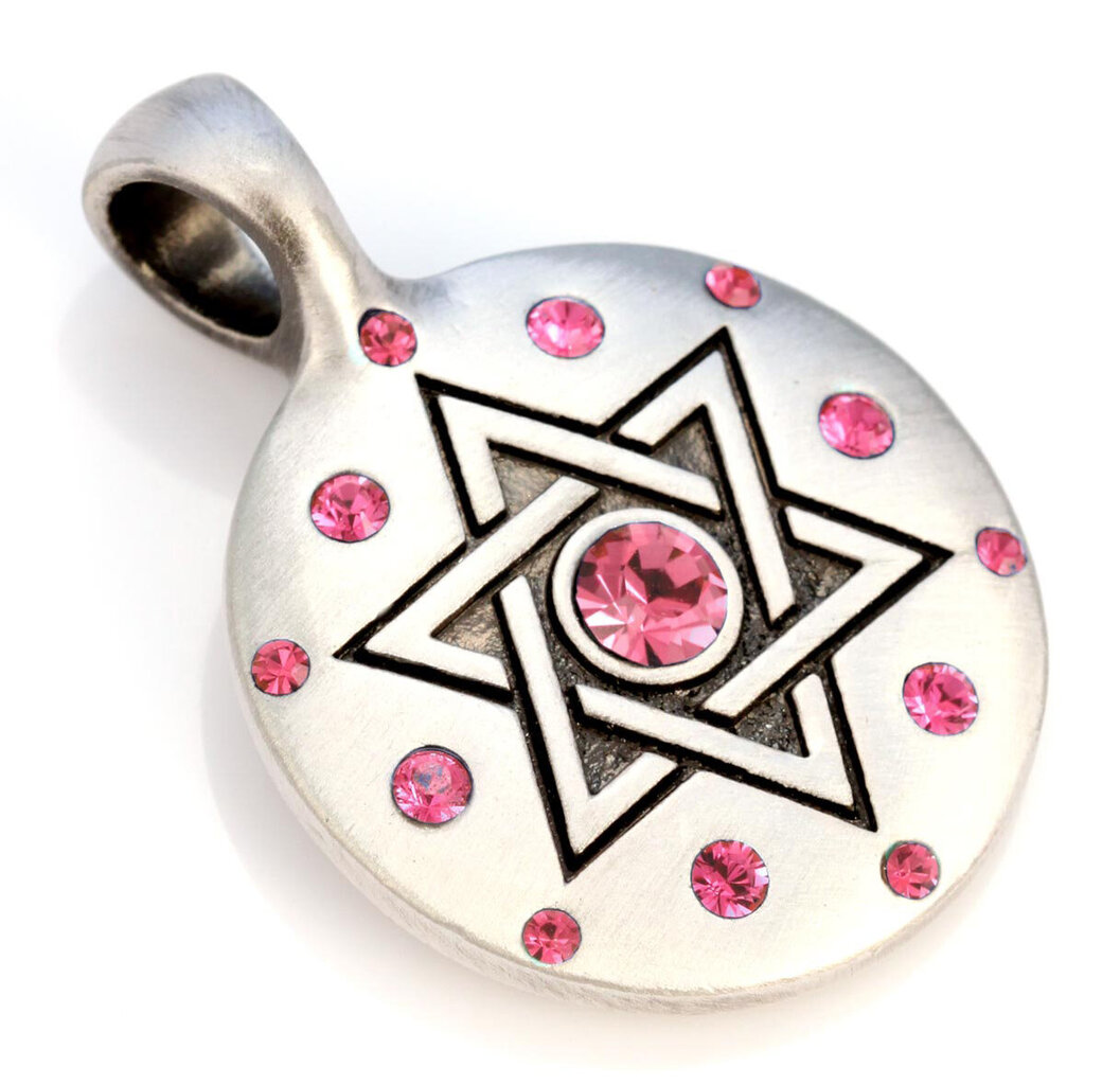 Biko "Golda" Deivida kulona zvaigzne ar rozā kristāliem (CR24 Pink) cena un informācija | Kaklarotas | 220.lv
