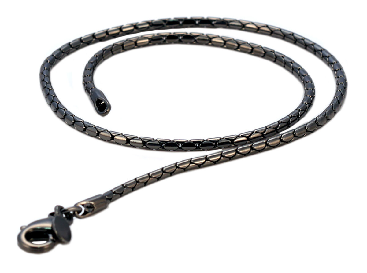 Bico 'Snake' 40cm melna ķēdes kaklarota (F100 melna 40cm) 825873057278 cena un informācija | Vīriešu rotaslietas | 220.lv