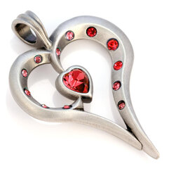 Подвеска-сердце Bico "Romy" с красными кристаллами (CR36 Red) цена и информация | Украшения на шею | 220.lv