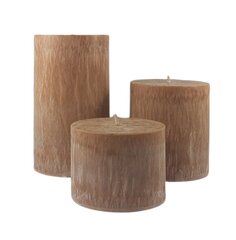 Palmu vaska cilindrs 9,5x7 cm gaiši brūns cena un informācija | Sveces un svečturi | 220.lv