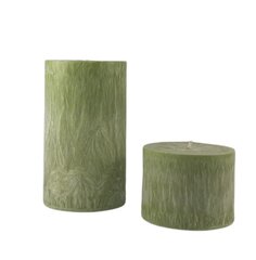 Palmu vaska cilindrs 9,5x7 cm gaiši zaļš cena un informācija | Sveces un svečturi | 220.lv