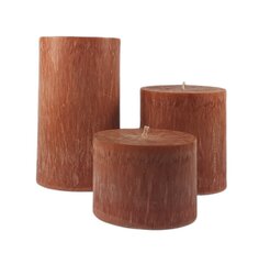 Palmu vaska cilindrs 9,5x11 cm burkānu krāsa cena un informācija | Sveces un svečturi | 220.lv