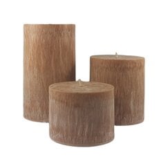 Palmu vaska cilindrs 9,5x17 cm gaiši brūns cena un informācija | Sveces un svečturi | 220.lv