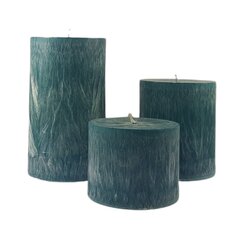 Palmu vaska cilindrs 9,5x17 cm tumši tirkīza cena un informācija | Sveces un svečturi | 220.lv