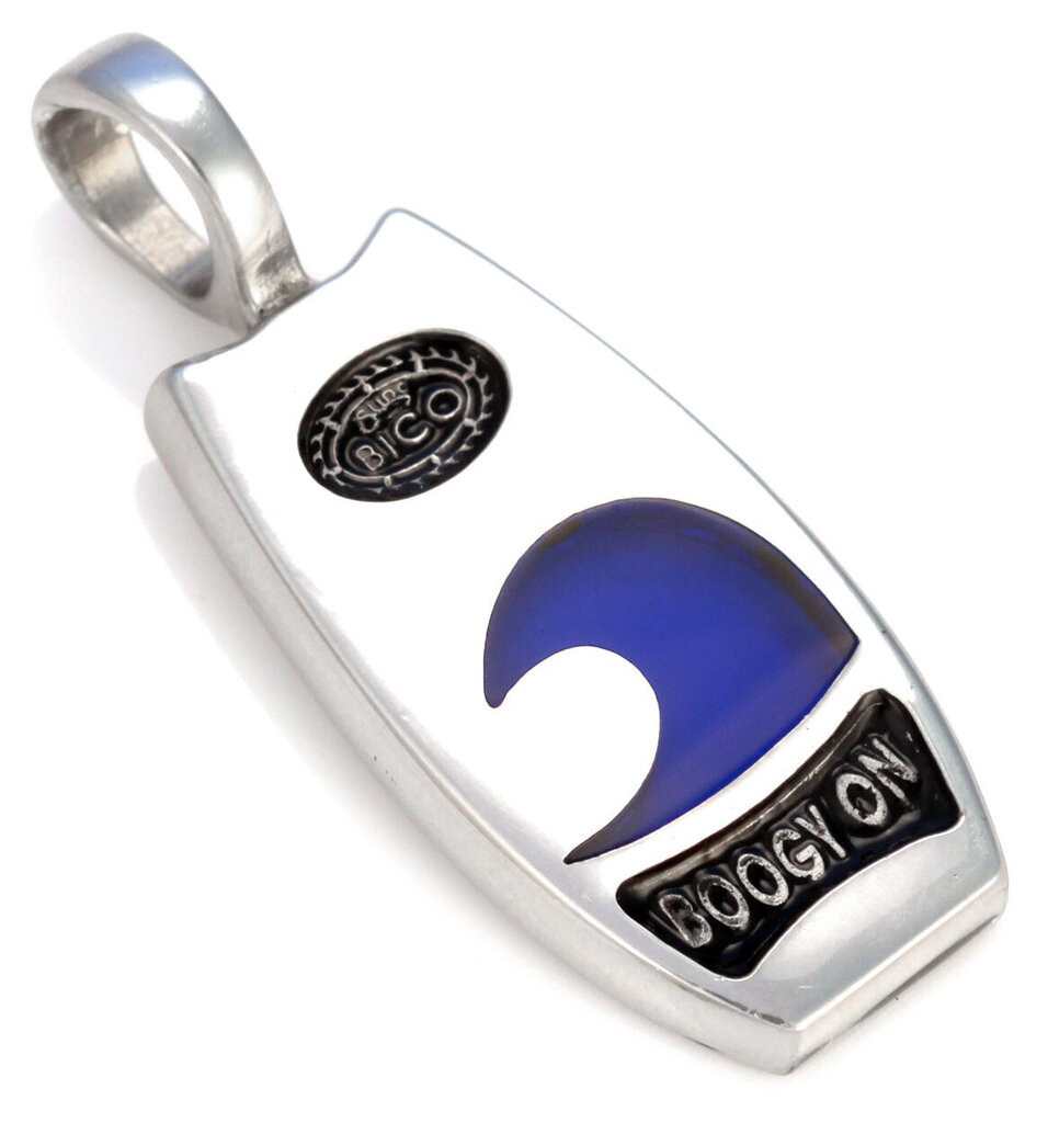 Bico "Wave Boogie" caurspīdīgi zili sveķi un metāla Boogie Board kulons (BT52 Blue) cena un informācija | Kaklarotas | 220.lv