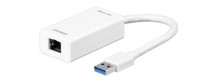 Сетевой USB-адаптер Goobay 95442 USB 3.0 Gigabit Type A - Ethernet RJ45, белый цена и информация | Адаптеры и USB разветвители | 220.lv