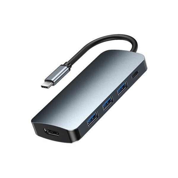 C tipa USB centrmezgls Remax RU-U91 9in1 USB3.0x3, HDMI, C tips, SD, MicroSD, RJ45, Aux cena un informācija | Adapteri un USB centrmezgli | 220.lv