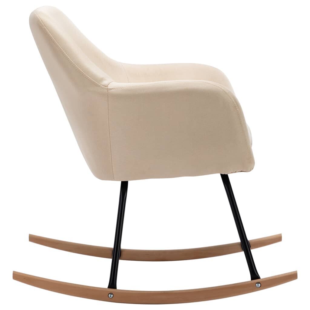 vidaXL šūpuļkrēsls, krēmkrāsas audums cena un informācija | Atpūtas krēsli | 220.lv