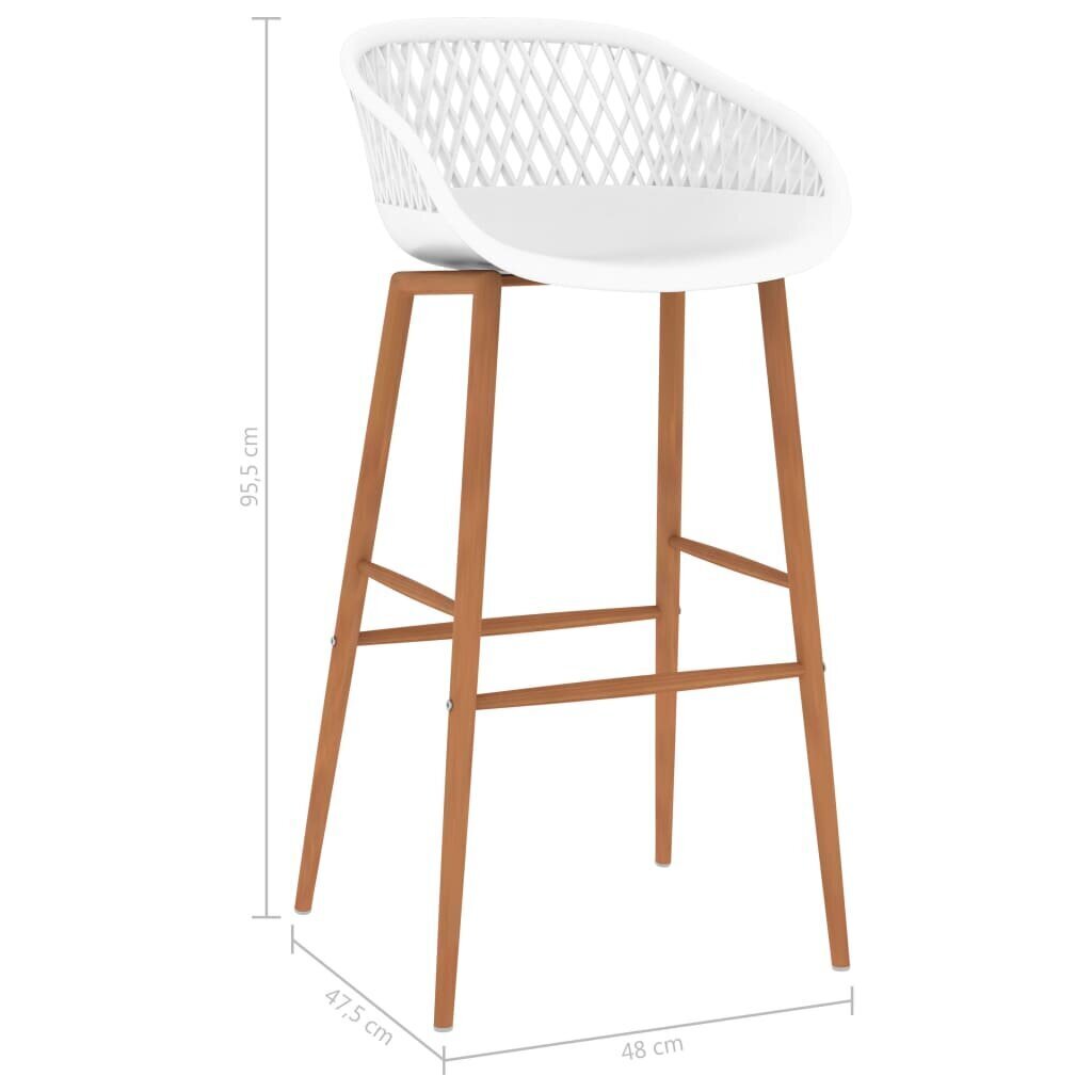 vidaXL bāra krēsli, 2 gab., balti cena un informācija | Virtuves un ēdamistabas krēsli | 220.lv