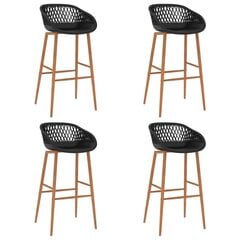 Барные стулья, 4шт, черного цвета цена и информация | Стулья для кухни и столовой | 220.lv