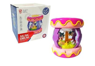 Красочный барабан со звуками животных. Розовый цена и информация | Игрушки для девочек | 220.lv