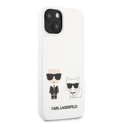 KLHCP13SSSKCW Karl Lagerfeld and Choupette Liquid Silicone Case for iPhone 13 mini White цена и информация | Чехлы для телефонов | 220.lv