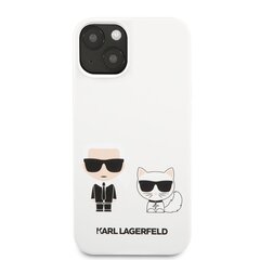 KLHCP13SSSKCW Karl Lagerfeld and Choupette Liquid Silicone Case for iPhone 13 mini White цена и информация | Чехлы для телефонов | 220.lv